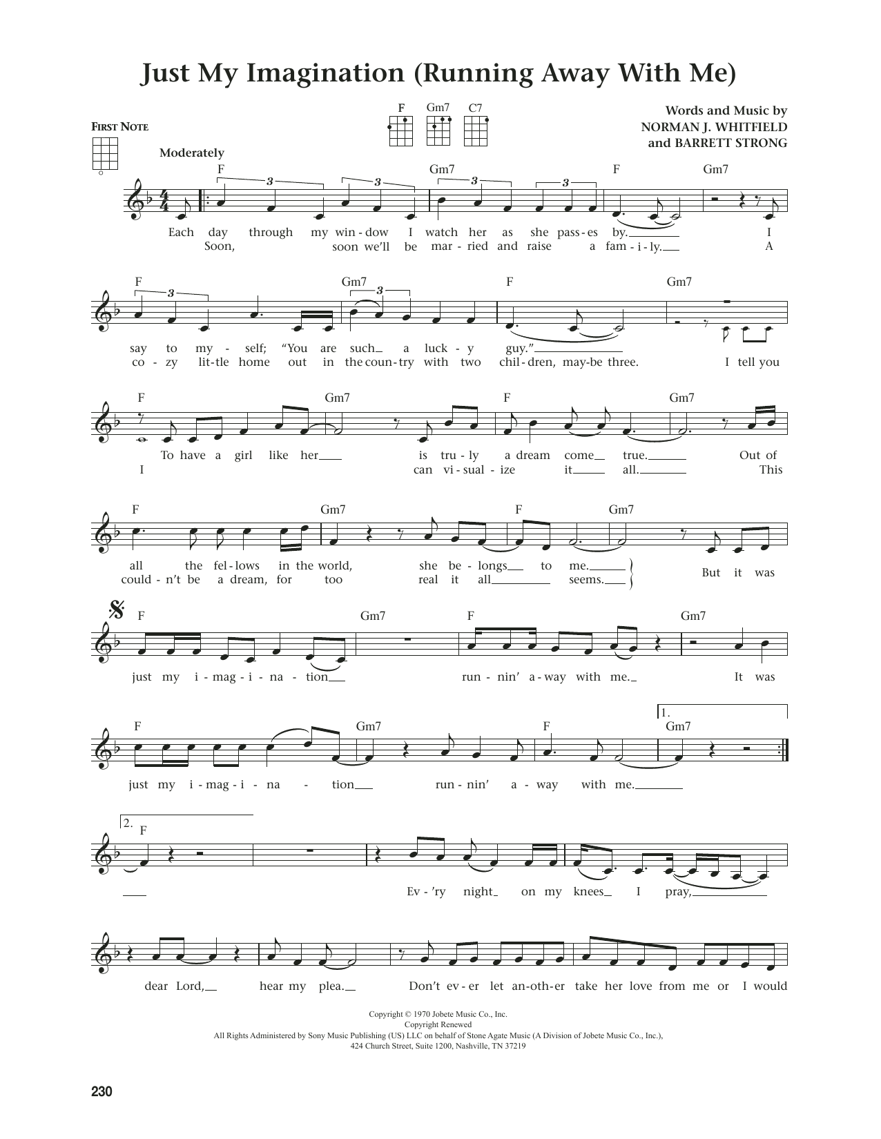 The Temptations Just My Imagination (Running Away With Me) (from The Daily Ukulele) (arr. Jim Beloff) sheet music notes and chords arranged for Ukulele