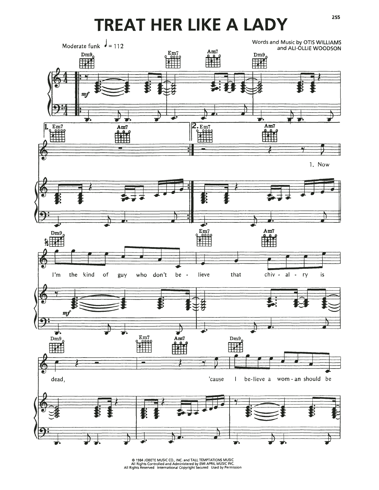 The Temptations Treat Her Like A Lady sheet music notes and chords arranged for Piano, Vocal & Guitar Chords (Right-Hand Melody)