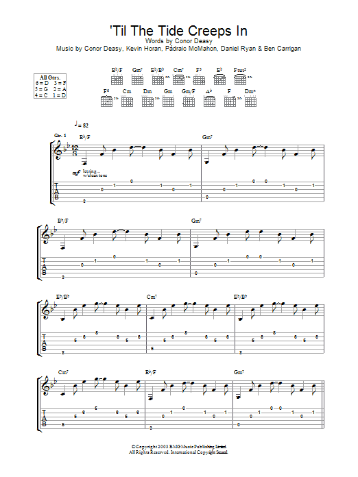The Thrills 'Til The Tide Creeps In sheet music notes and chords arranged for Guitar Tab
