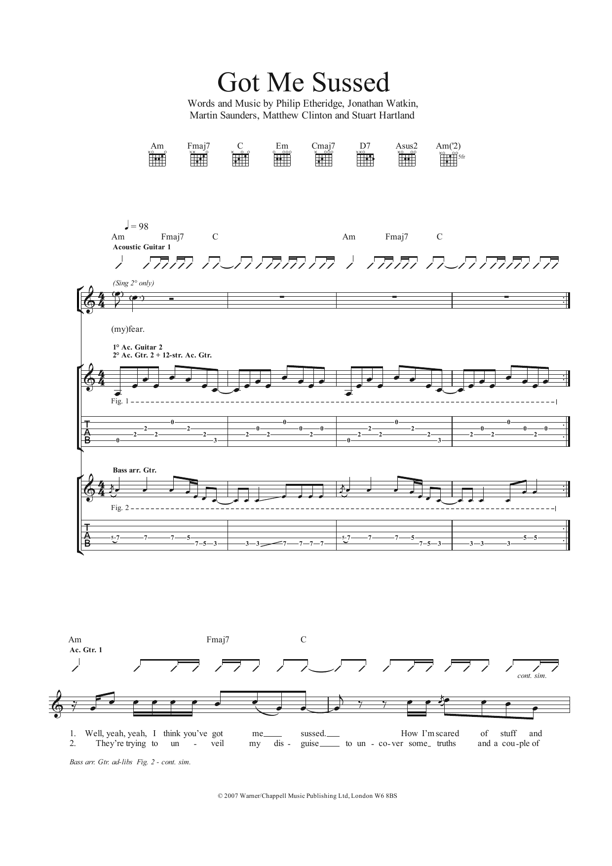 The Twang Got Me Sussed sheet music notes and chords arranged for Guitar Tab