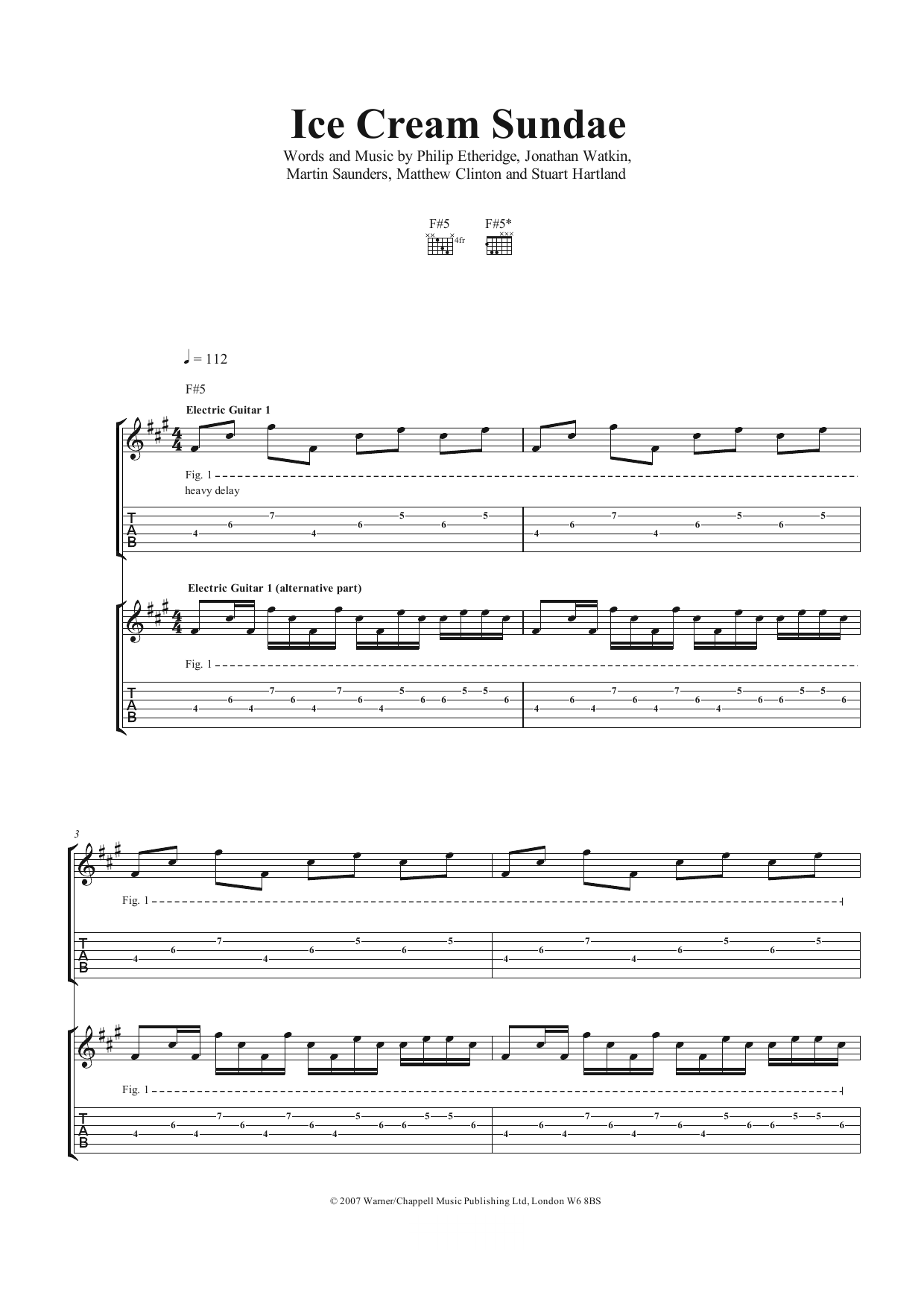 The Twang Ice Cream Sundae sheet music notes and chords arranged for Guitar Tab