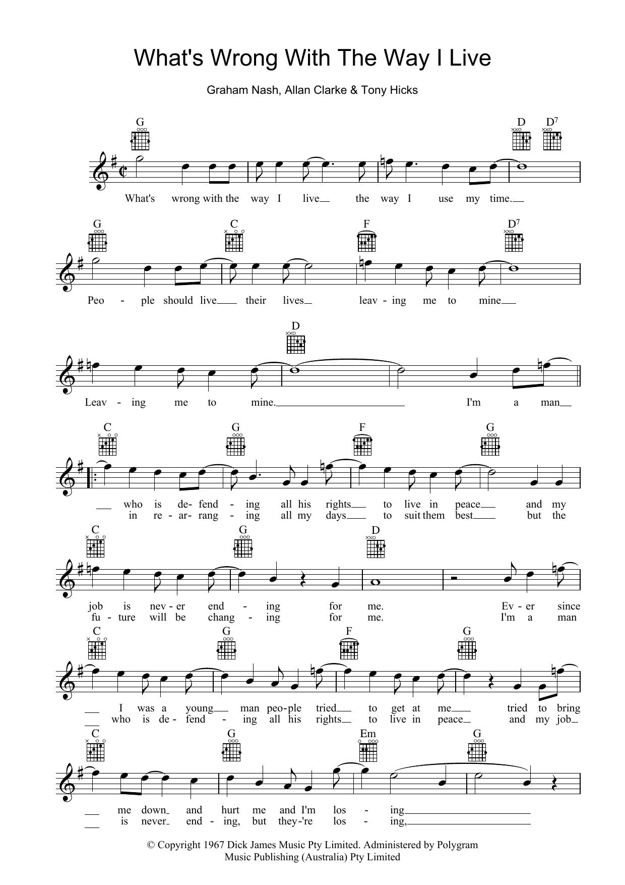 The Twilights What's Wrong With The Way I Live sheet music notes and chords arranged for Lead Sheet / Fake Book