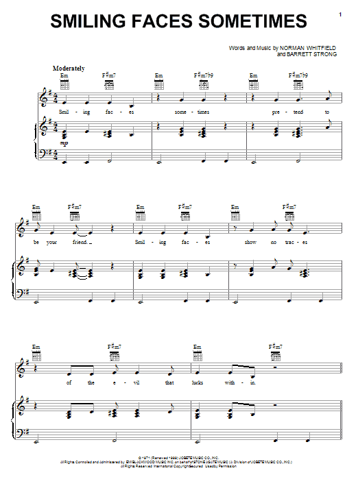 The Undisputed Truth Smiling Faces Sometimes sheet music notes and chords arranged for Real Book – Melody & Chords