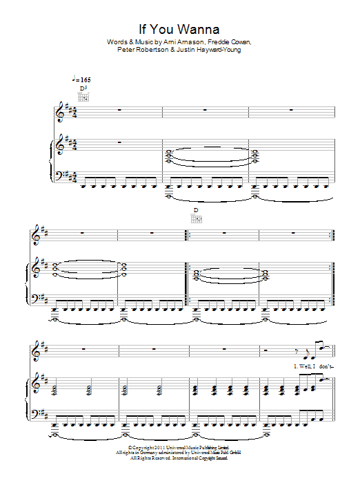 The Vaccines If You Wanna sheet music notes and chords arranged for Piano, Vocal & Guitar Chords