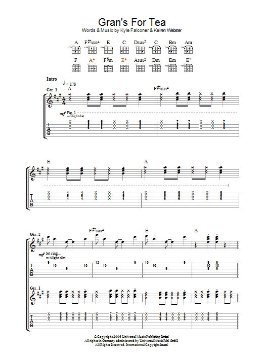 The View Gran's For Tea sheet music notes and chords arranged for Guitar Tab