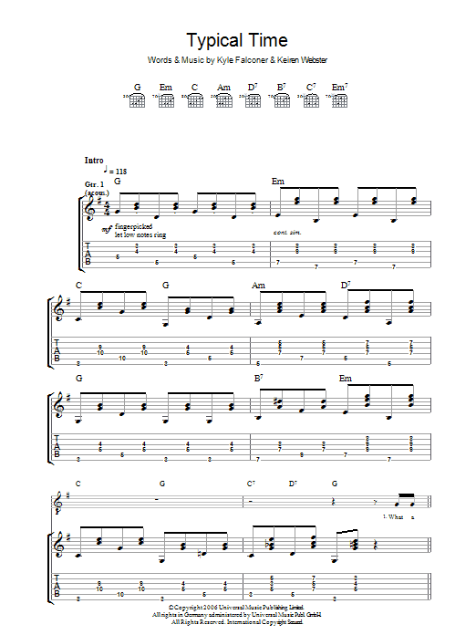 The View Typical Time sheet music notes and chords arranged for Guitar Tab