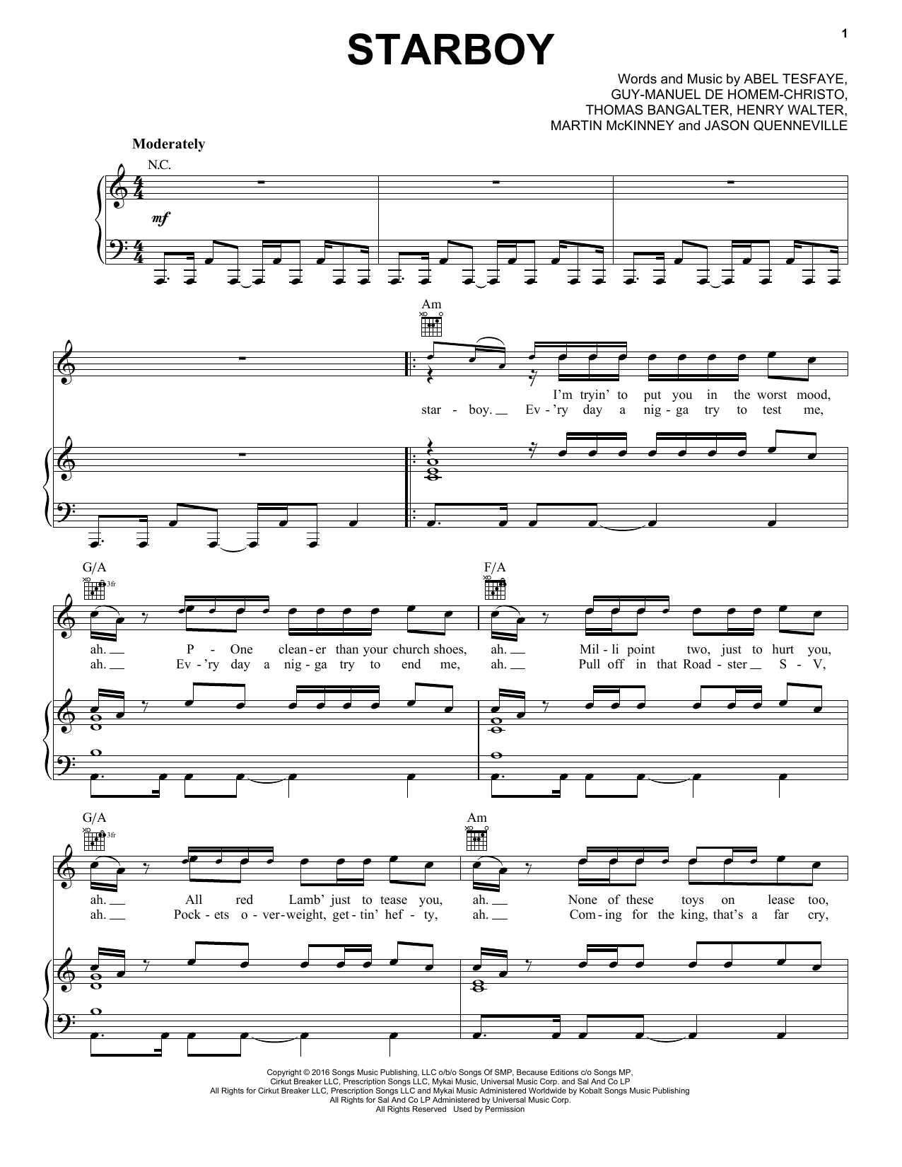 The Weeknd feat. Daft Punk Starboy sheet music notes and chords arranged for Ukulele