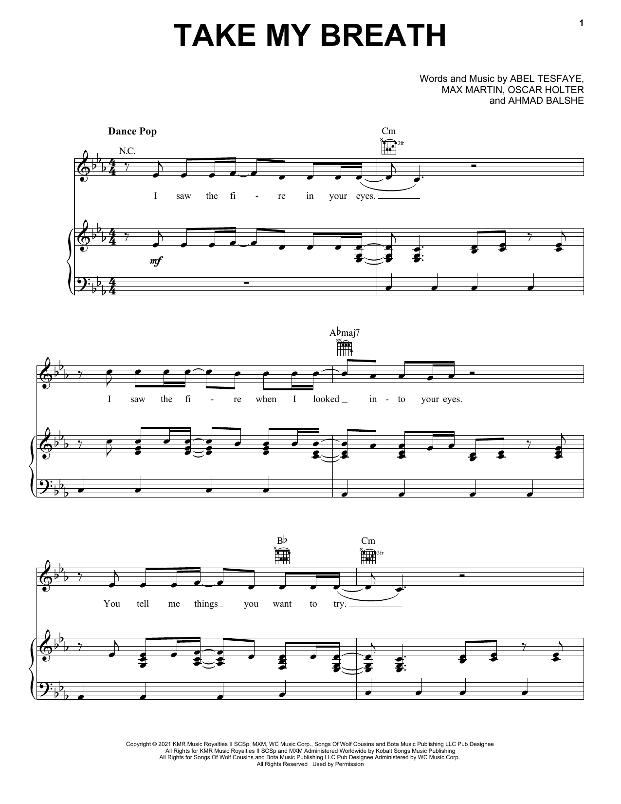 The Weeknd Take My Breath sheet music notes and chords arranged for Ukulele