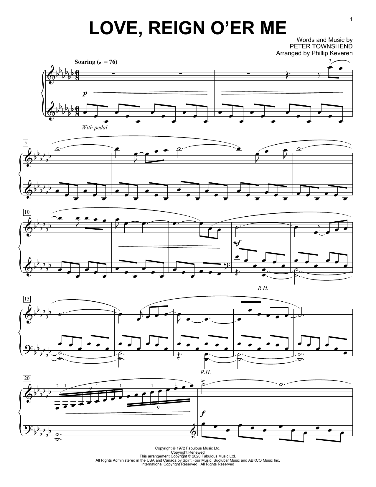 The Who Love, Reign O'er Me [Classical version] (arr. Phillip Keveren) sheet music notes and chords arranged for Piano Solo