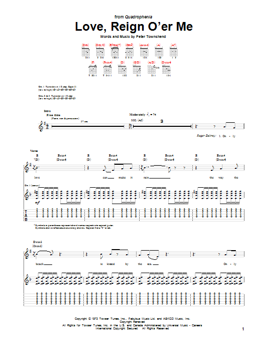 The Who Love, Reign O'er Me sheet music notes and chords arranged for Drums Transcription