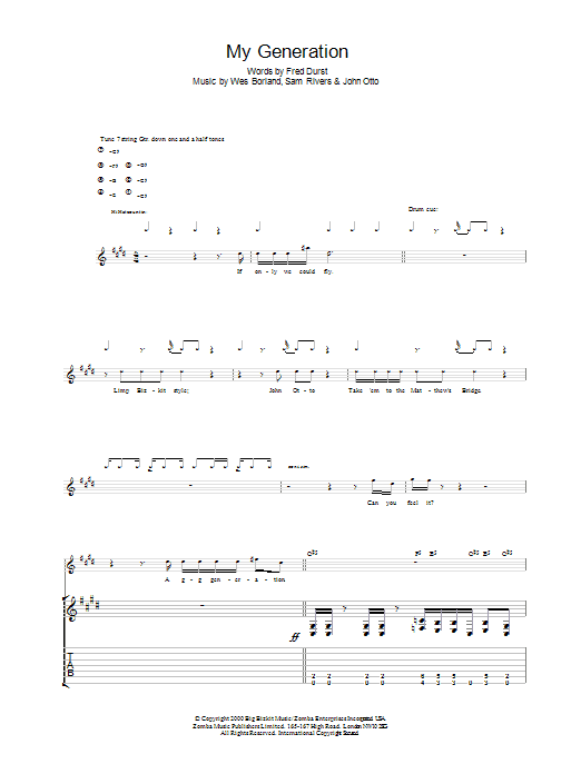 The Who My Generation sheet music notes and chords arranged for Drums Transcription