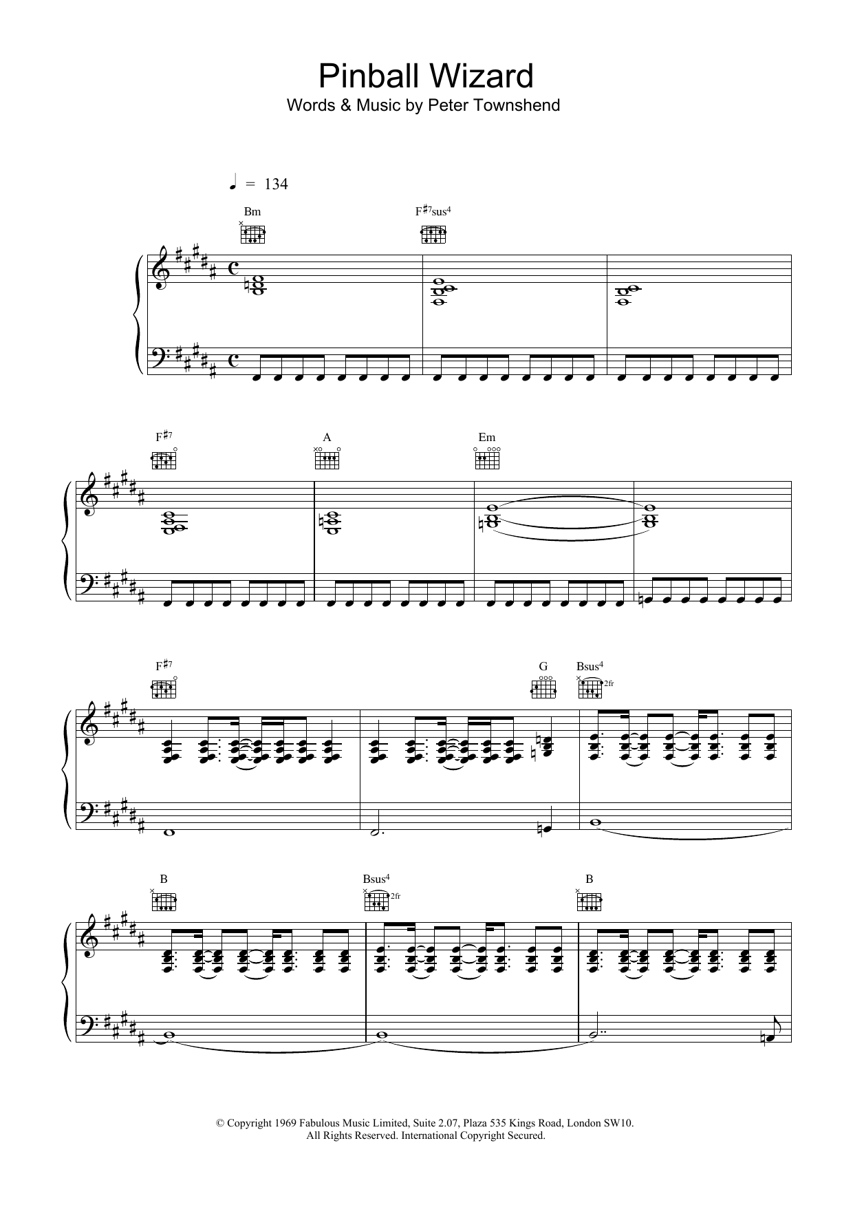 The Who Pinball Wizard sheet music notes and chords arranged for Drums Transcription