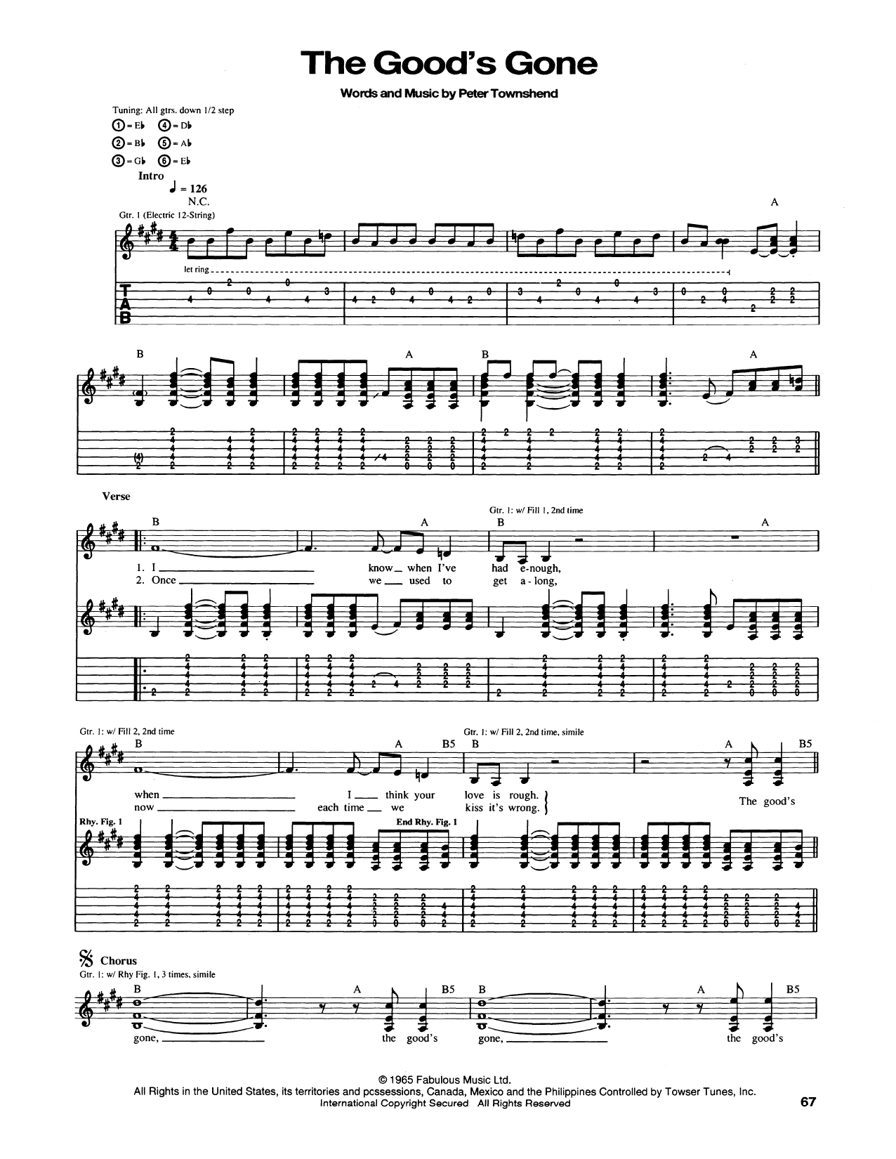 The Who The Good's Gone sheet music notes and chords arranged for Guitar Tab