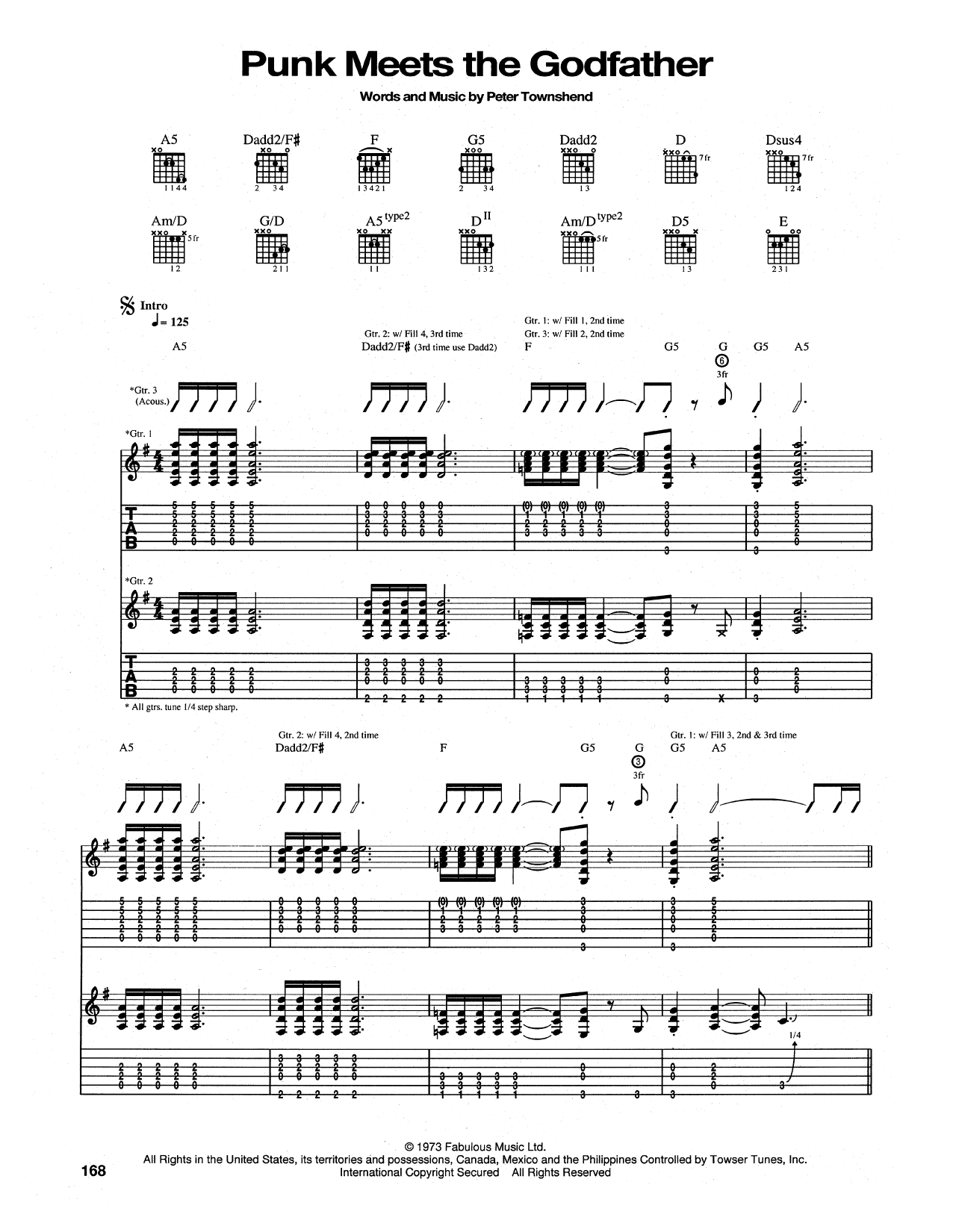The Who The Punk Meets The Godfather sheet music notes and chords arranged for Guitar Tab