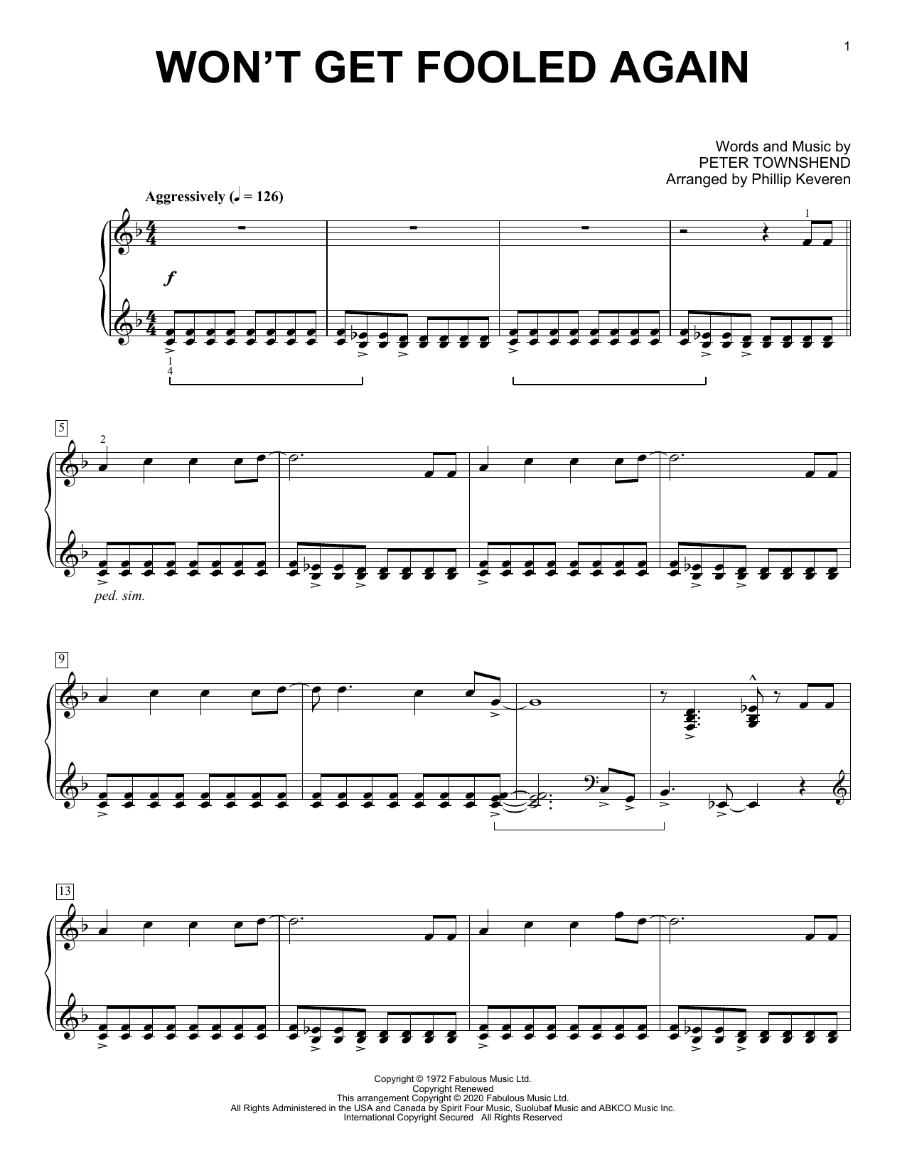 The Who Won't Get Fooled Again [Classical version] (arr. Phillip Keveren) sheet music notes and chords arranged for Piano Solo