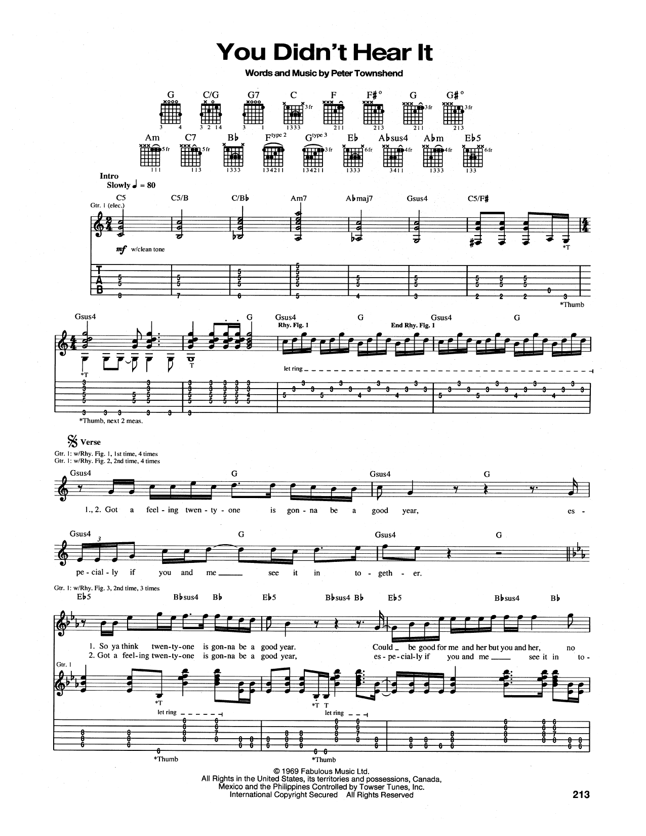 The Who You Didn't Hear It sheet music notes and chords arranged for Guitar Tab