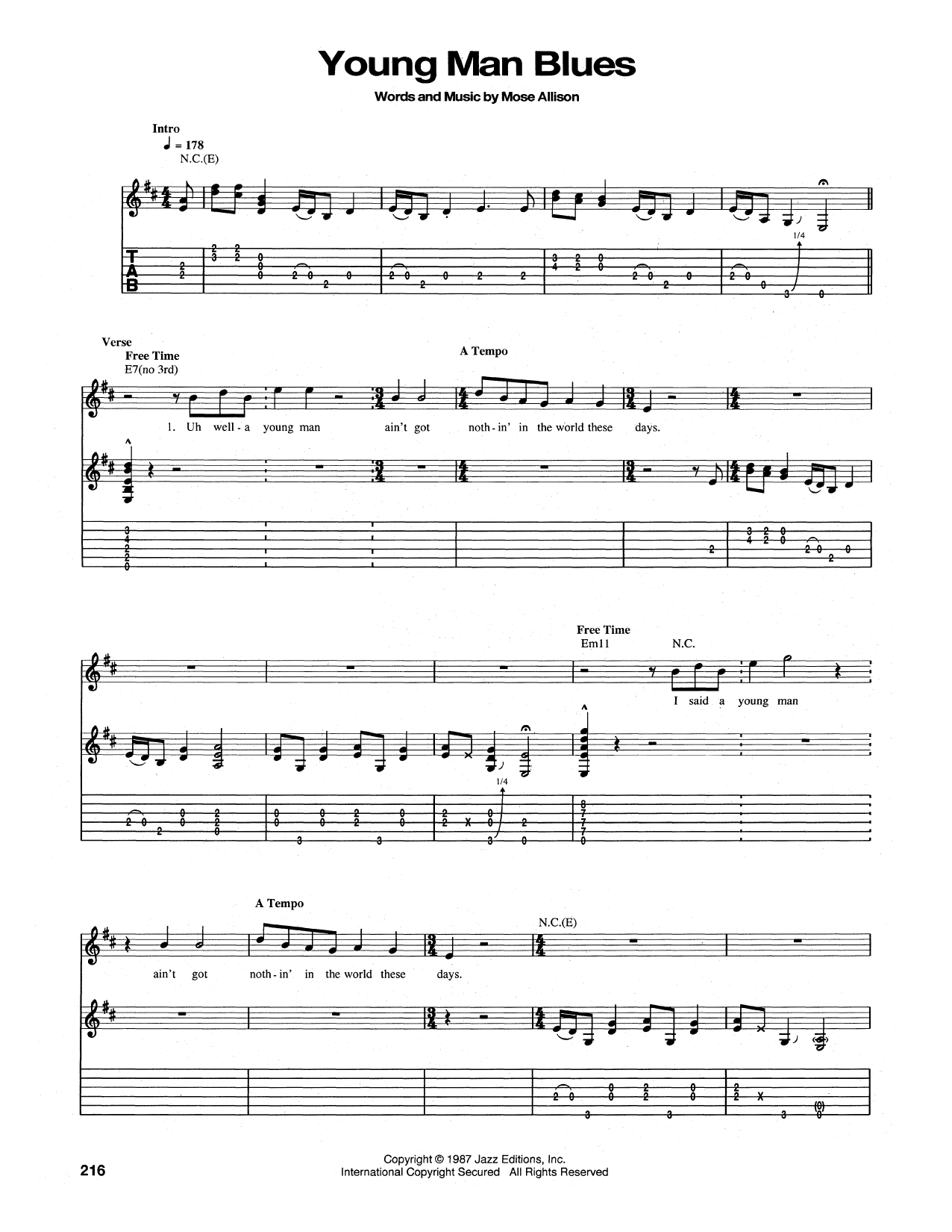 The Who Young Man Blues sheet music notes and chords arranged for Guitar Chords/Lyrics