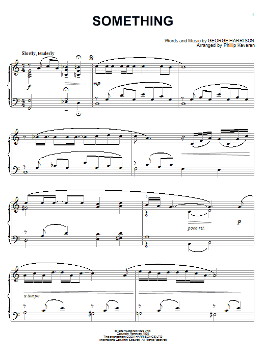 The Beatles Something (arr. Phillip Keveren) sheet music notes and chords arranged for Piano Solo