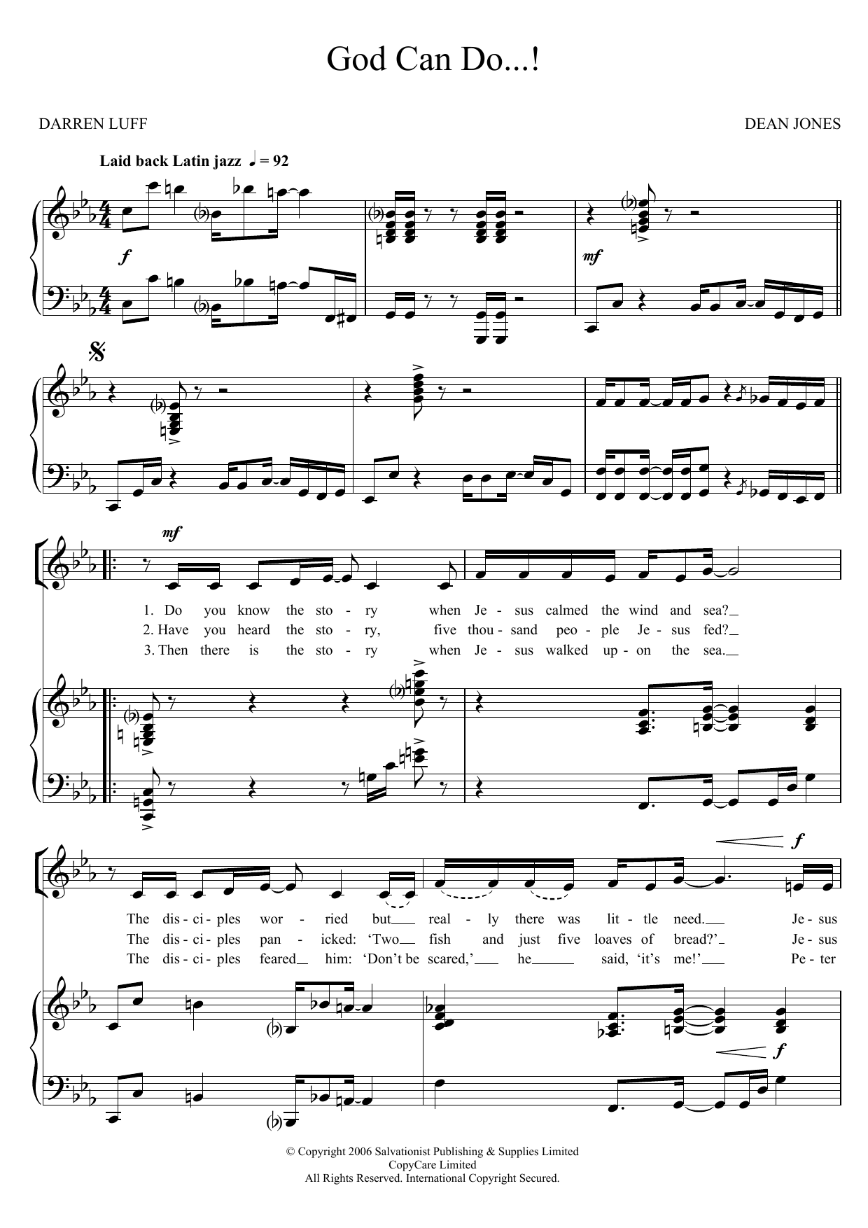 The Salvation Army God Can Do sheet music notes and chords arranged for Piano, Vocal & Guitar Chords