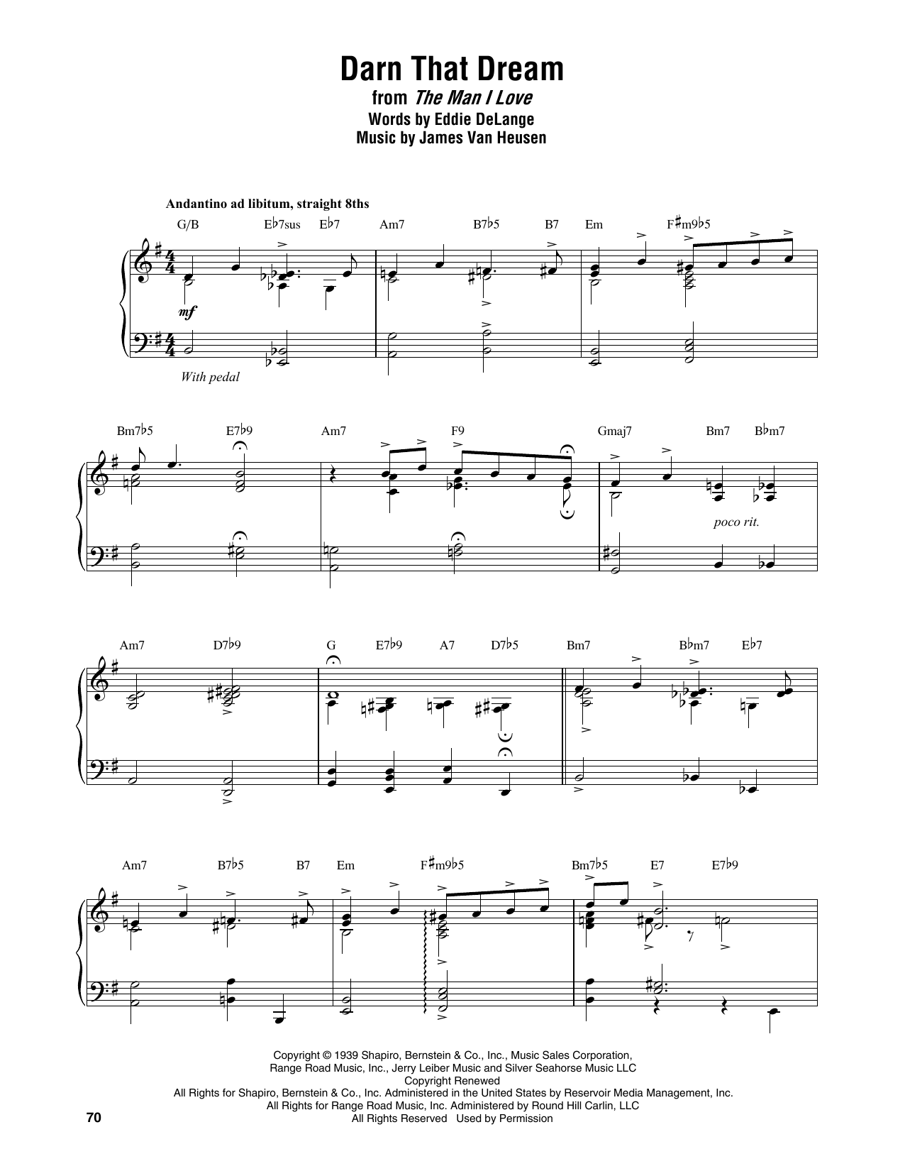 Thelonious Monk Darn That Dream sheet music notes and chords arranged for Piano Transcription