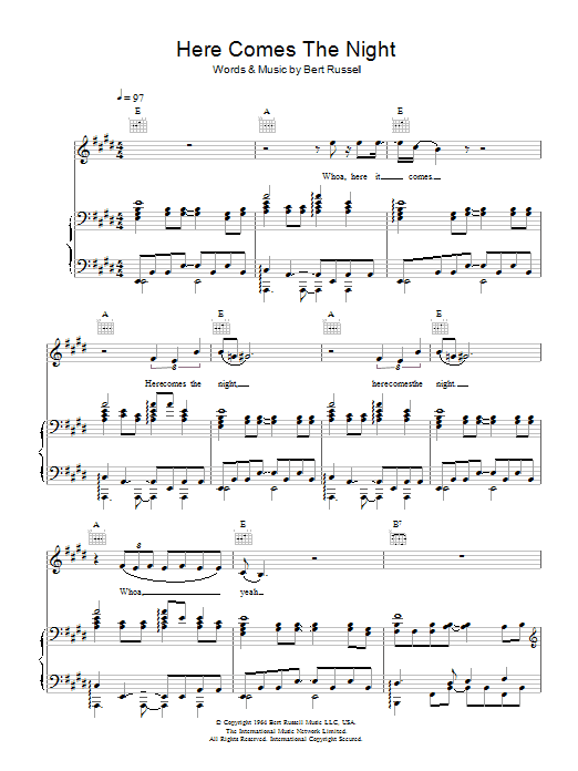 Them Here Comes The Night sheet music notes and chords arranged for Ukulele