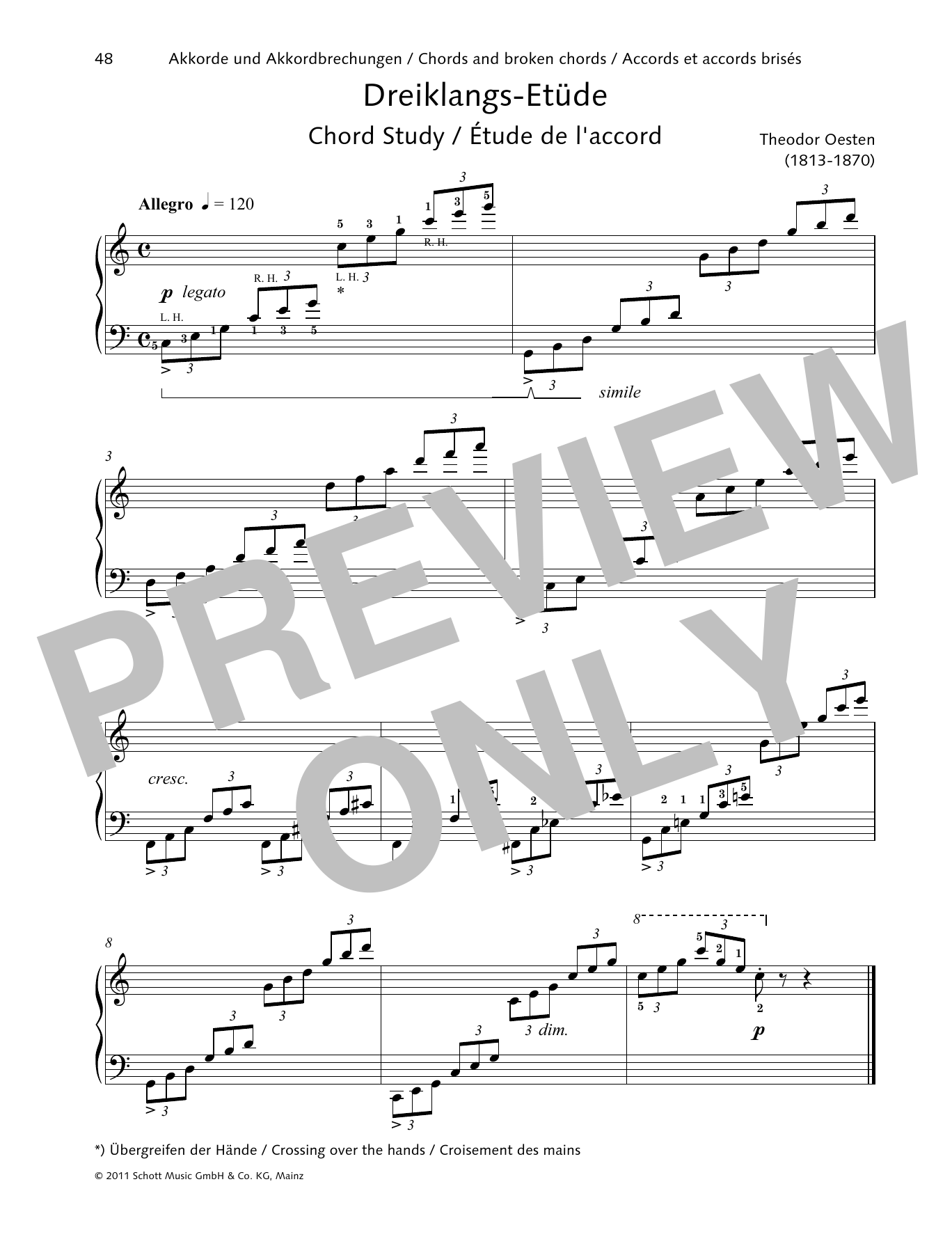 Theodor Oesten Chord Study sheet music notes and chords arranged for Piano Solo