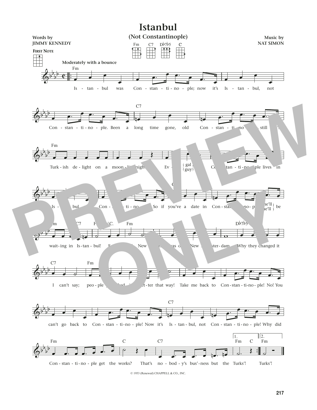 They Might Be Giants Istanbul (Not Constantinople) (from The Daily Ukulele) (arr. Jim Beloff) sheet music notes and chords arranged for Ukulele