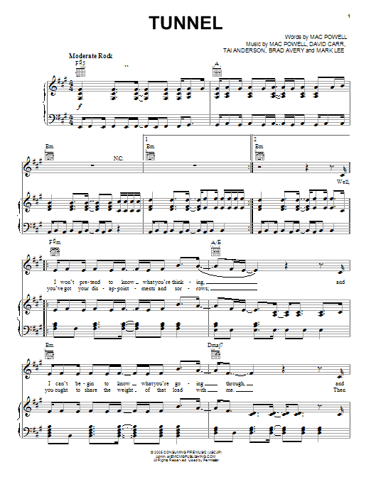 Third Day Tunnel sheet music notes and chords arranged for Guitar Tab