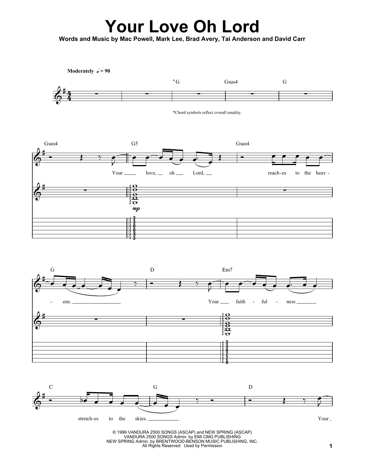 Third Day Your Love Oh Lord sheet music notes and chords arranged for Lead Sheet / Fake Book
