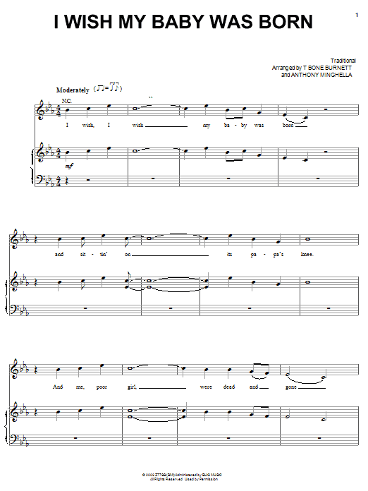 Tim Eriksen I Wish My Baby Was Born sheet music notes and chords arranged for Piano, Vocal & Guitar Chords (Right-Hand Melody)