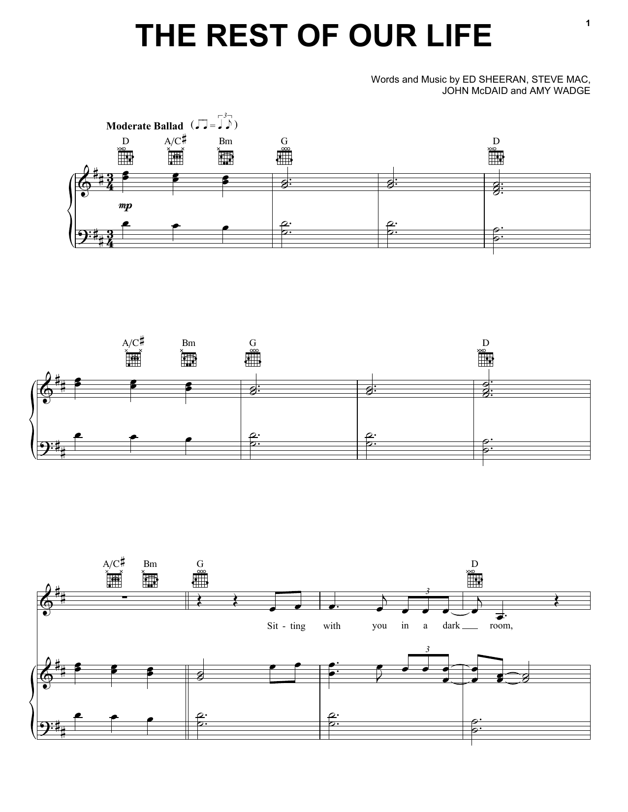 Tim McGraw feat. Faith Hill The Rest Of Our Life sheet music notes and chords arranged for Piano, Vocal & Guitar Chords (Right-Hand Melody)