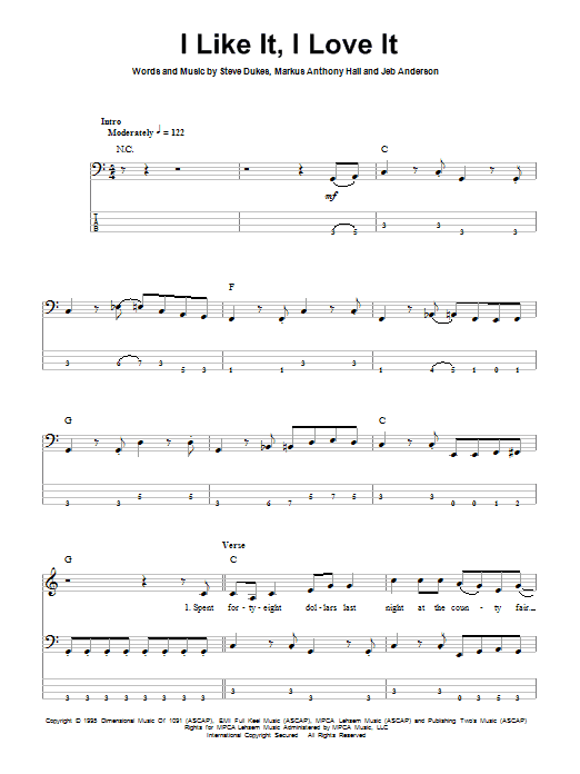 Tim McGraw I Like It, I Love It sheet music notes and chords arranged for Real Book – Melody, Lyrics & Chords