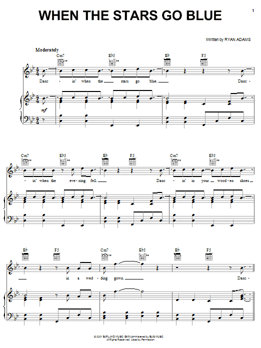 Tim McGraw When The Stars Go Blue sheet music notes and chords arranged for Piano, Vocal & Guitar Chords (Right-Hand Melody)