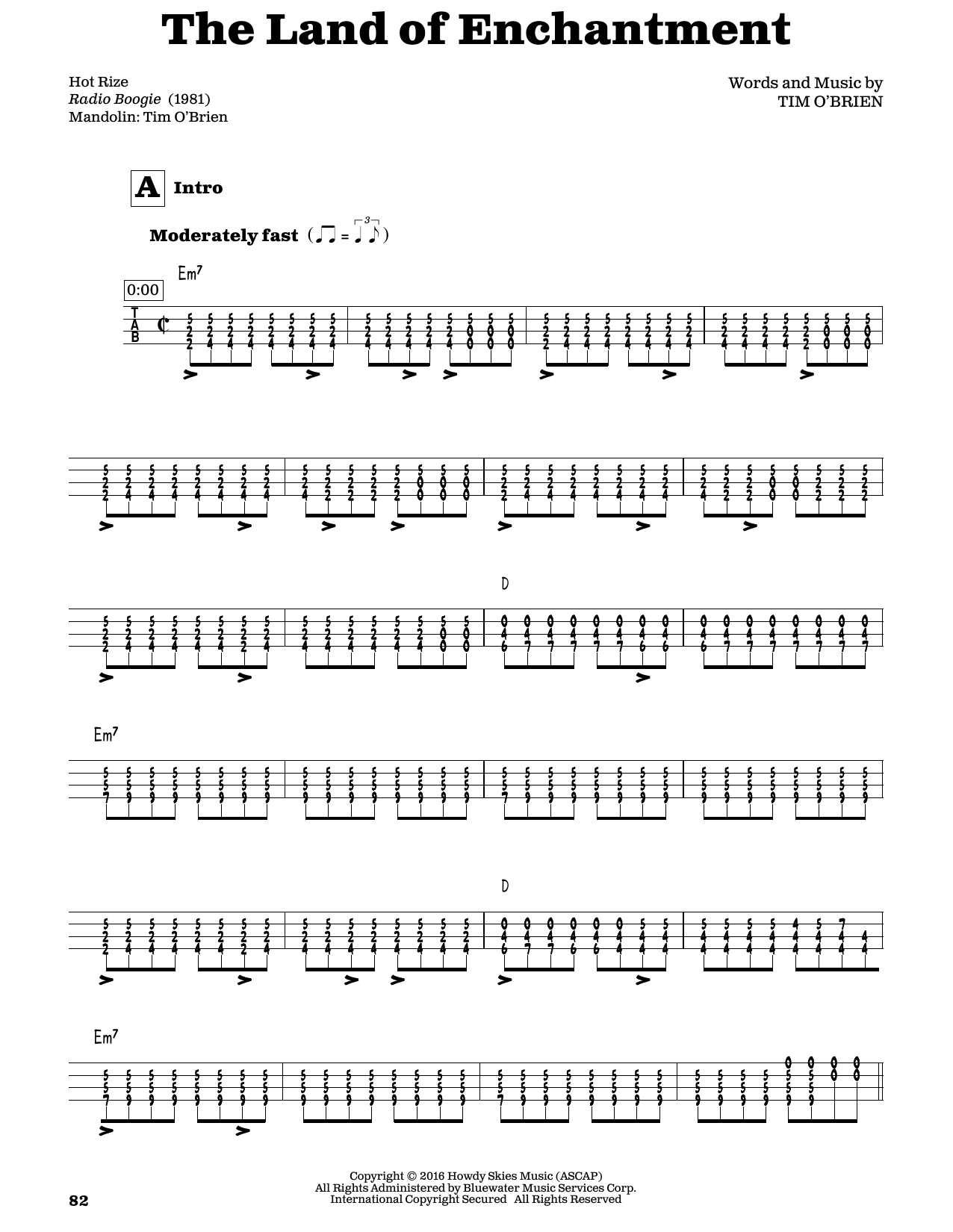 Tim O'Brien The Land Of Enchantment sheet music notes and chords arranged for Mandolin