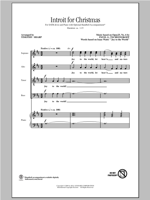 Tim Sharp Introit For Christmas sheet music notes and chords arranged for SATB Choir