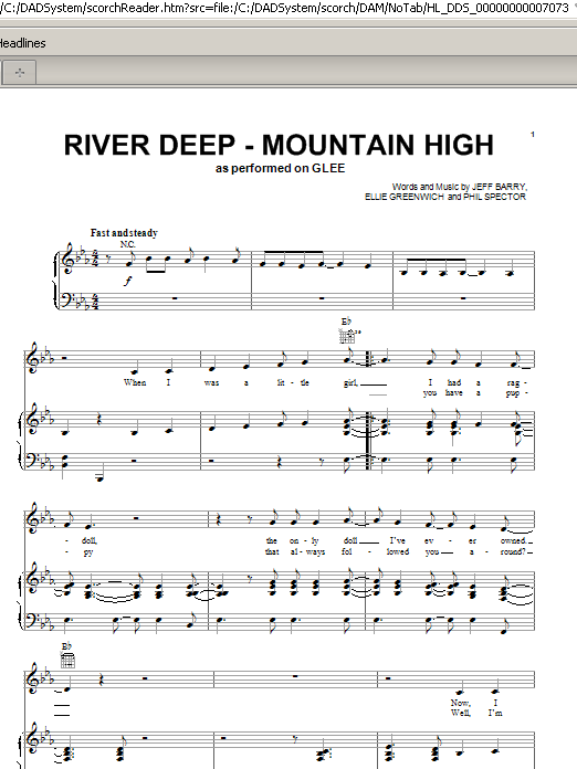 Tina Turner River Deep - Mountain High sheet music notes and chords arranged for Piano, Vocal & Guitar Chords (Right-Hand Melody)