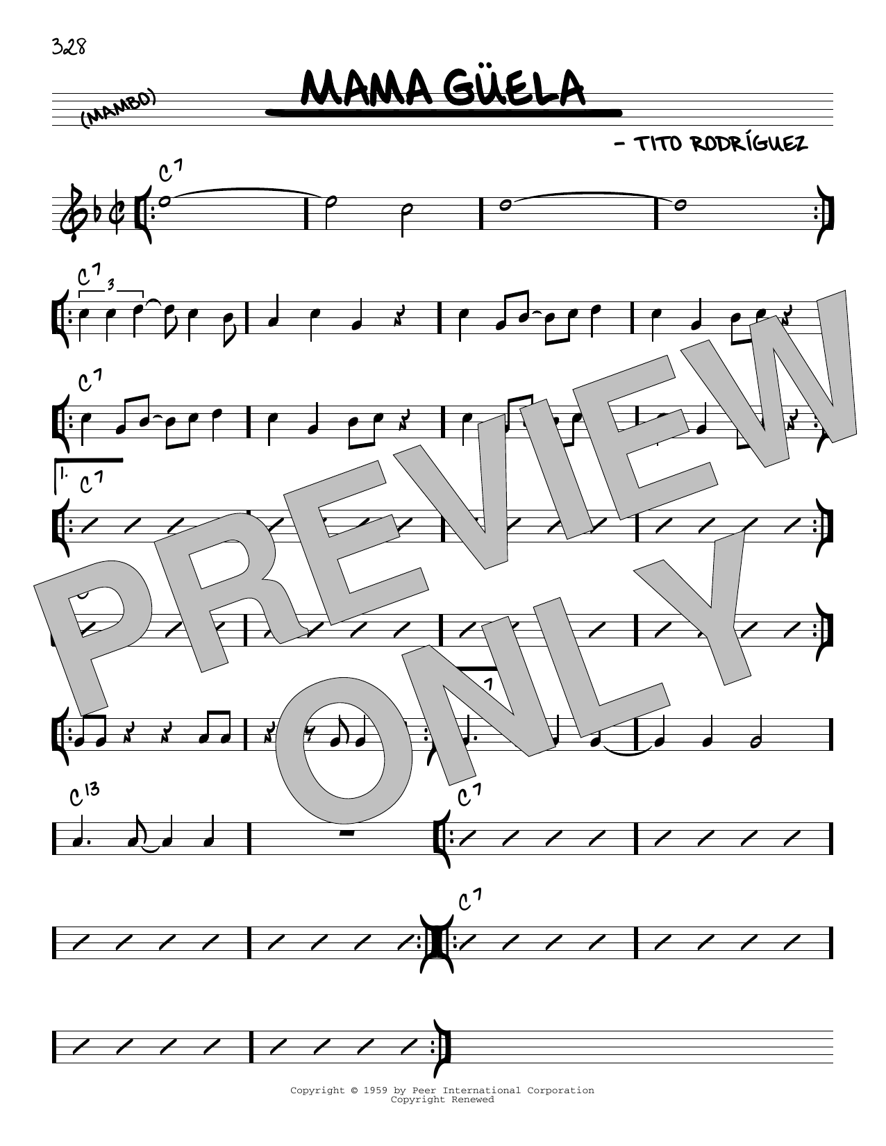 Tito Rodriquez Mama Guela sheet music notes and chords arranged for Real Book – Melody & Chords