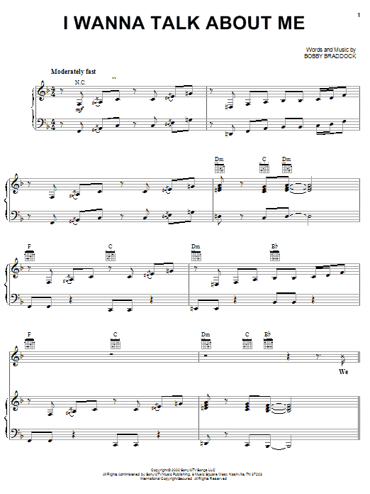 Toby Keith I Wanna Talk About Me sheet music notes and chords arranged for Guitar Chords/Lyrics