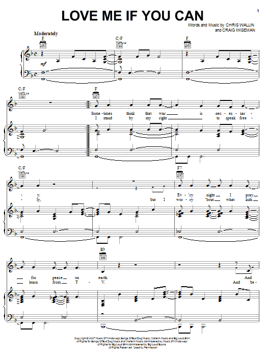 Toby Keith Love Me If You Can sheet music notes and chords arranged for Easy Guitar Tab