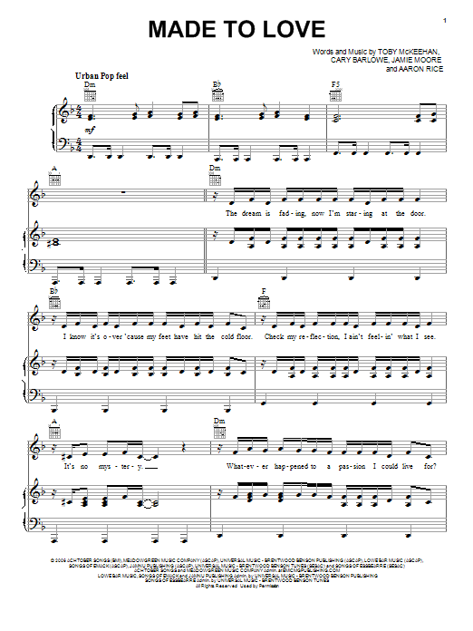 tobyMac Made To Love sheet music notes and chords arranged for Piano, Vocal & Guitar Chords (Right-Hand Melody)