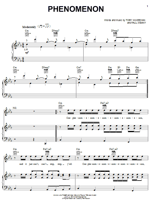 tobyMac Phenomenon sheet music notes and chords arranged for Piano, Vocal & Guitar Chords (Right-Hand Melody)