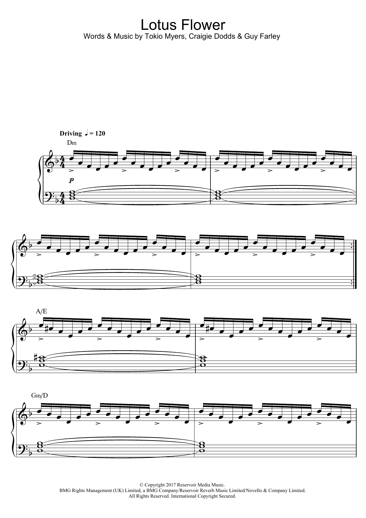 Tokio Myers Lotus Flower sheet music notes and chords arranged for Piano Solo