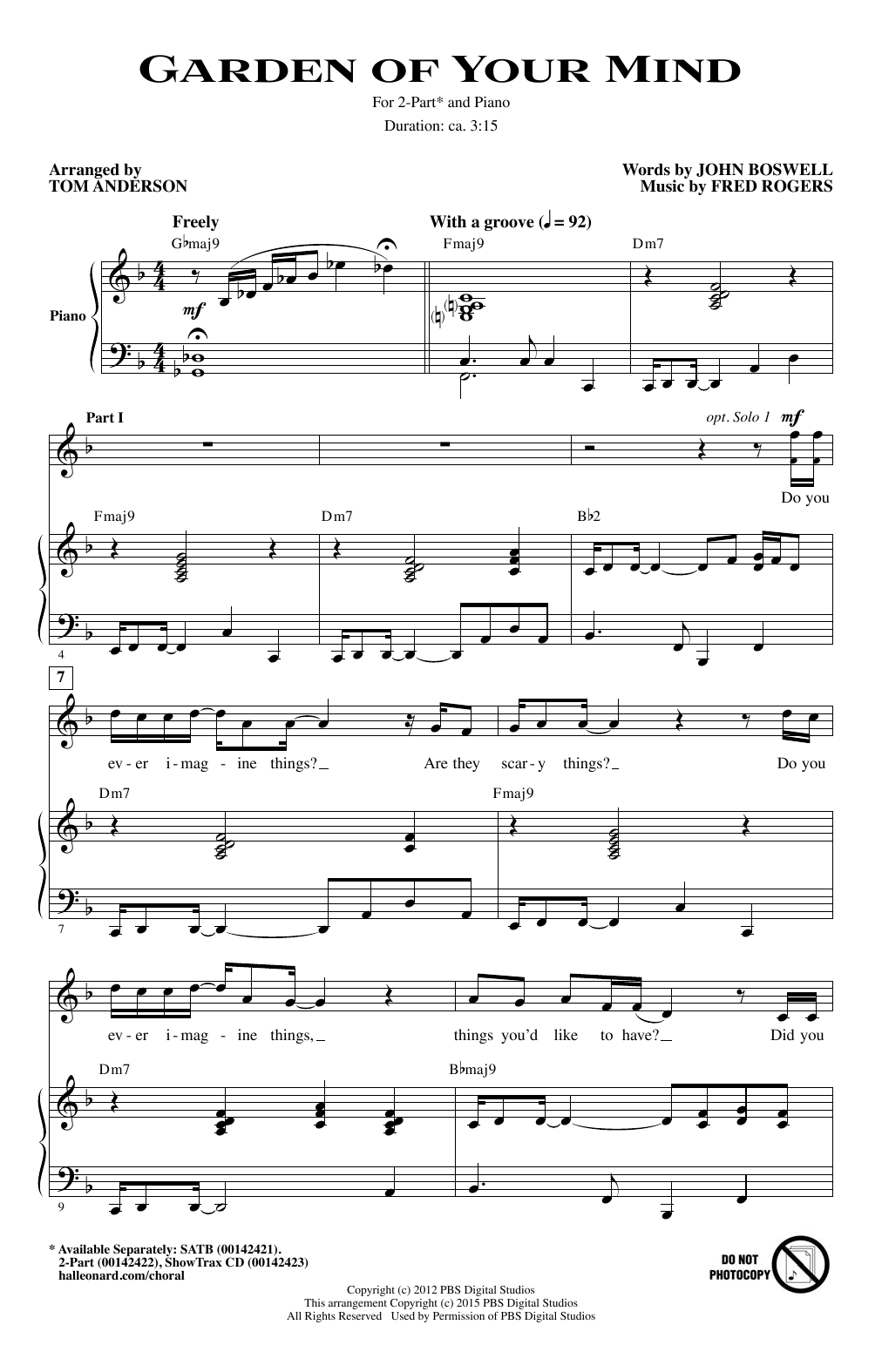 Tom Anderson Garden Of Your Mind sheet music notes and chords arranged for SATB Choir