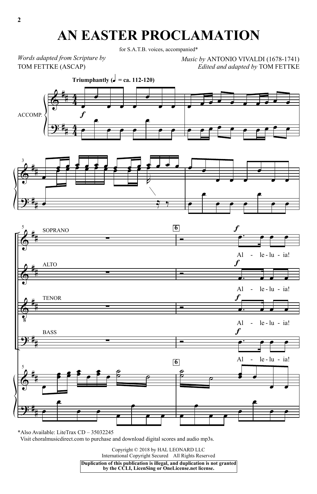 Tom Fettke An Easter Proclamation sheet music notes and chords arranged for SATB Choir