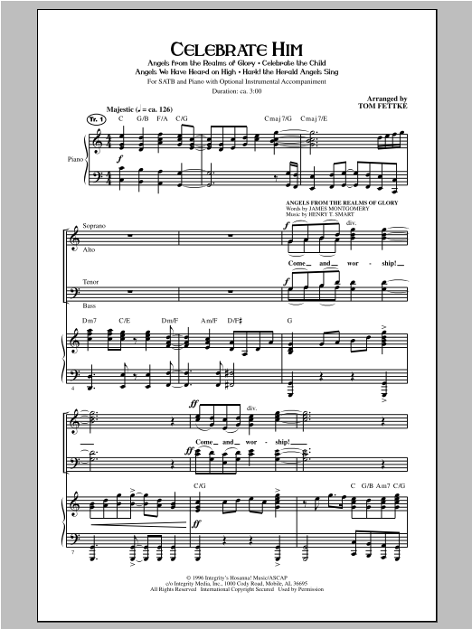 Tom Fettke Celebrate Him (Medley) sheet music notes and chords arranged for SATB Choir