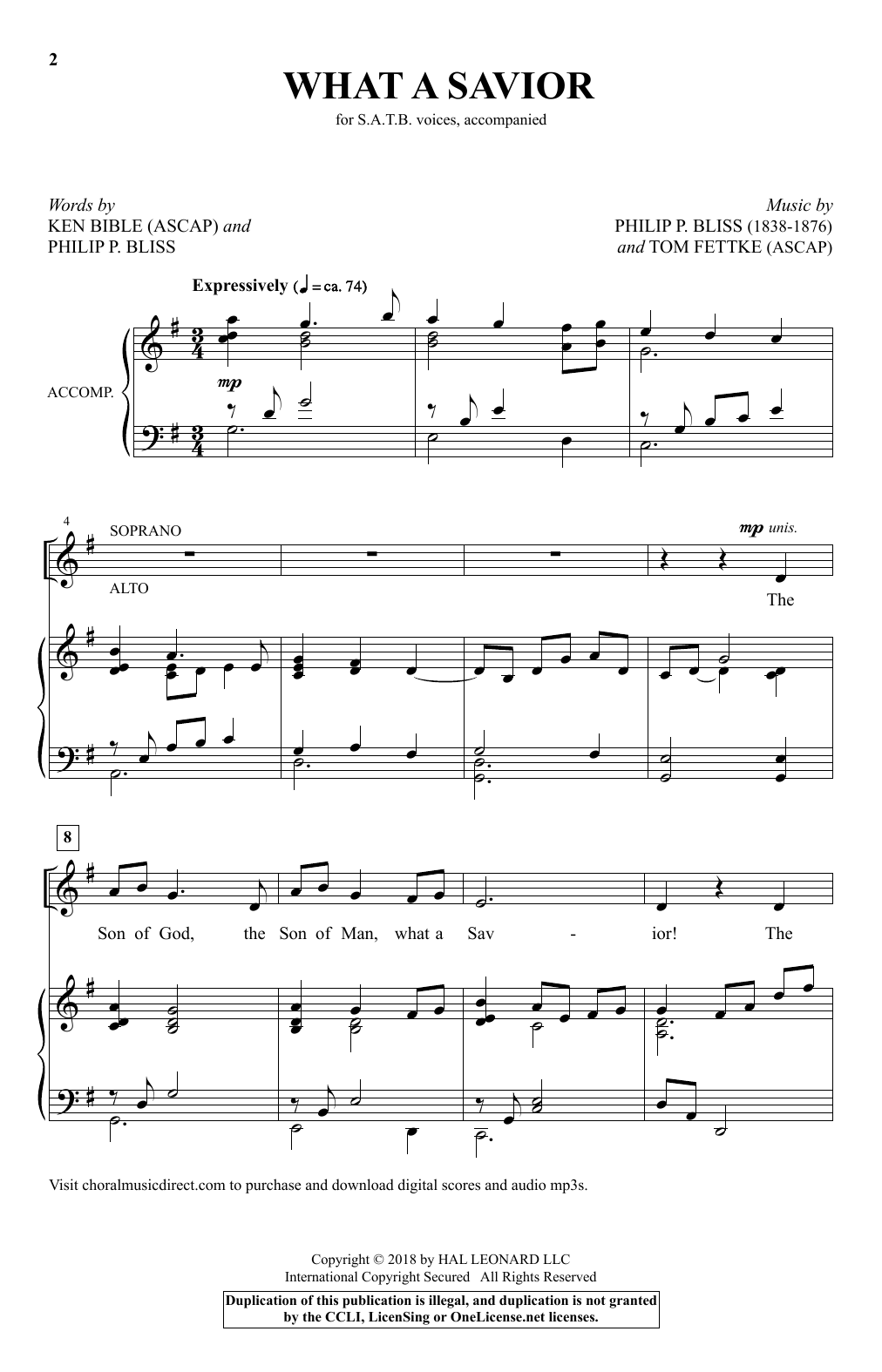 Tom Fettke What A Savior sheet music notes and chords arranged for SATB Choir