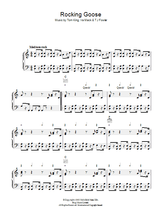 Tom King Rocking Goose sheet music notes and chords arranged for Piano, Vocal & Guitar Chords