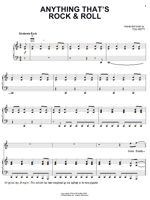 Tom Petty And The Heartbreakers Anything That's Rock & Roll sheet music notes and chords arranged for Guitar Chords/Lyrics