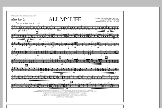 Tom Wallace All My Life - Alto Sax 2 sheet music notes and chords arranged for Marching Band