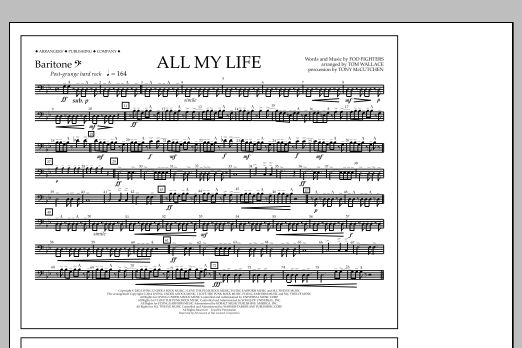 Tom Wallace All My Life - Baritone B.C. sheet music notes and chords arranged for Marching Band